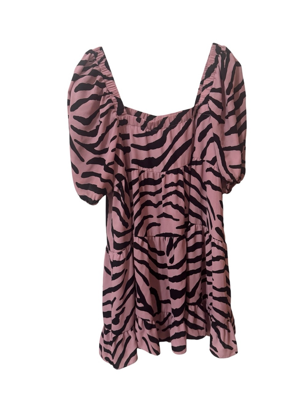 BuddyLove mini dress pink and black zebra print size large